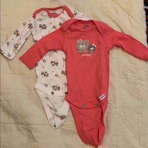 3 Gerber onesies and one top